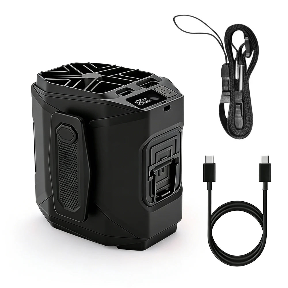 10000Mah Waist Fan Wearable Waist Fan 5-Speed Lightweight 40H Outdoor Hands-Free Cooling Work Site Travel Ooutdoor Long-Distance