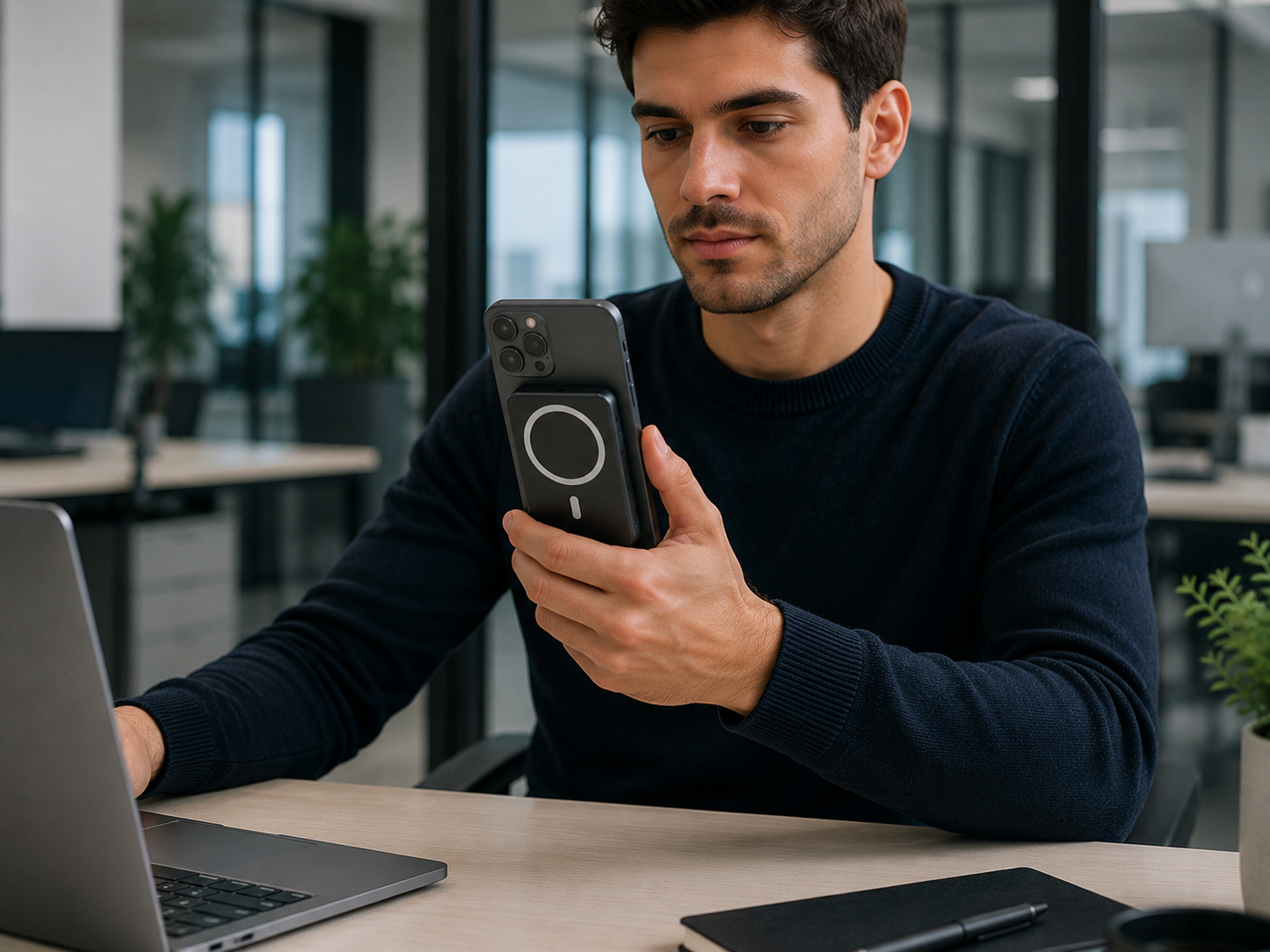 Batería externa magnética inalámbrica de 10000 mAh, cargador portátil delgado de carga rápida de 15 W para iPhone 12-17