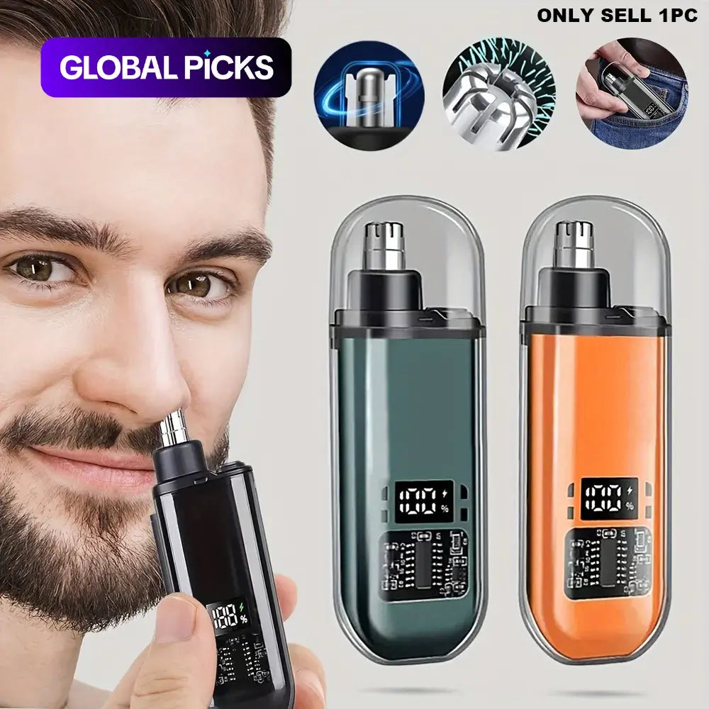 Portable Electric Nose Hair Trimmer, Rechargeable Nose Hair Shaver, Nose Hair Trimming Tool, Nose Hair Clipper, Personal Care Appliances for Men, High Quality Trimmer, Cordless Rechargeable Trimmer #GLOBAL PICKS